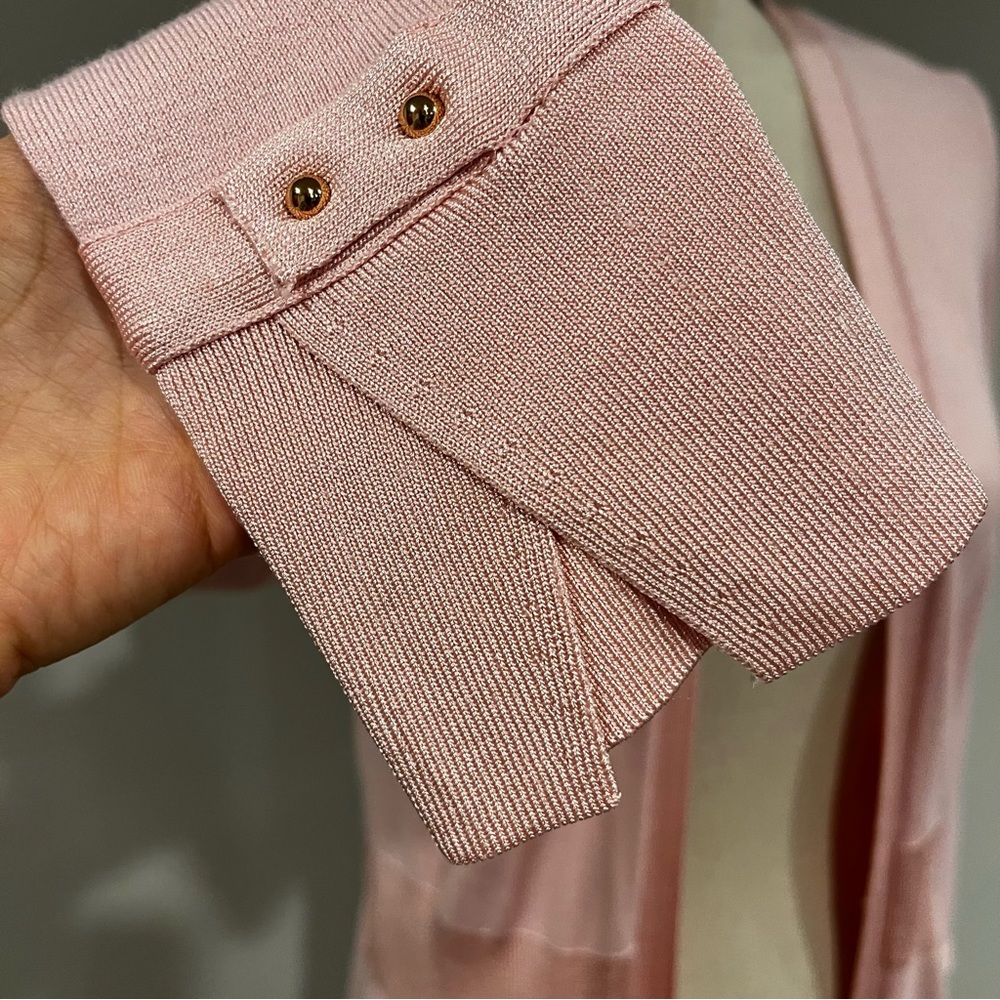 WHBM long sleeve pale pink open long cardigan/ duster - Picture 4 of 12